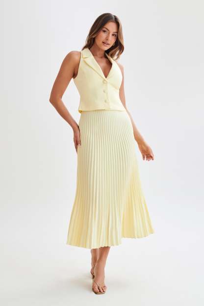 Mura Suiting Vest - Lemon-My Chic Way.All Rights Reserved