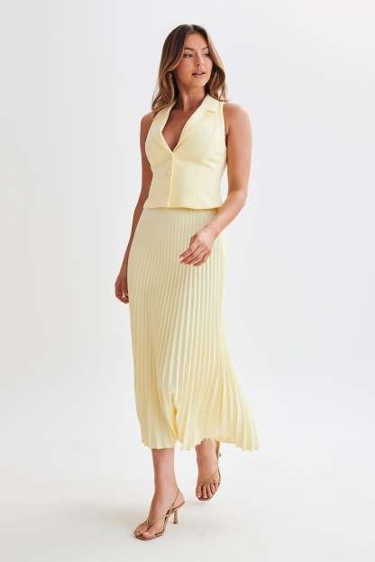 Mura Suiting Vest - Lemon-My Chic Way.All Rights Reserved