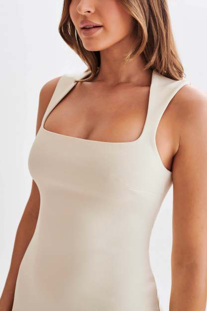 Frida Crepe Mini Dress - Ivory-My Chic Way.All Rights Reserved