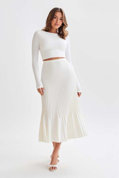 Abigail Long Sleeve Modal Top - White-My Chic Way.All Rights Reserved