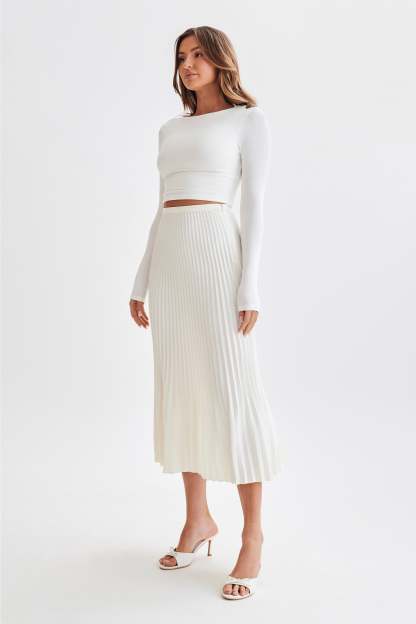 Abigail Long Sleeve Modal Top - White-My Chic Way.All Rights Reserved