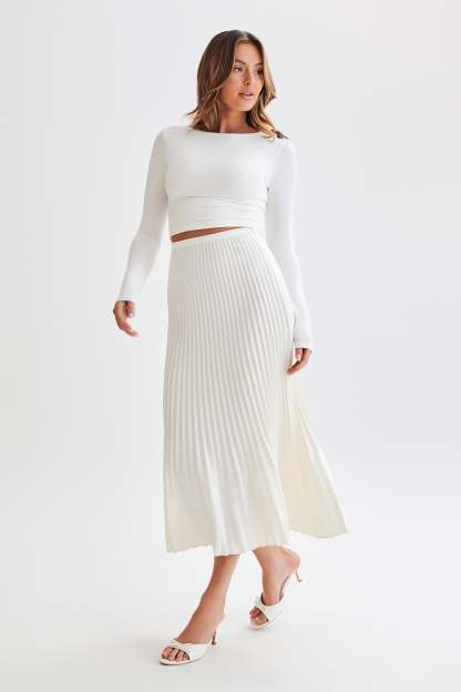Abigail Long Sleeve Modal Top - White-My Chic Way.All Rights Reserved