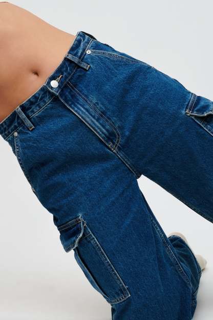 Jagger Mid Rise Oversized Denim Jean - Dark Blue-My Chic Way.All Rights Reserved