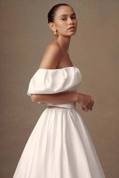 Portia Off Shoulder Satin Corset Top - White-My Chic Way.All Rights Reserved