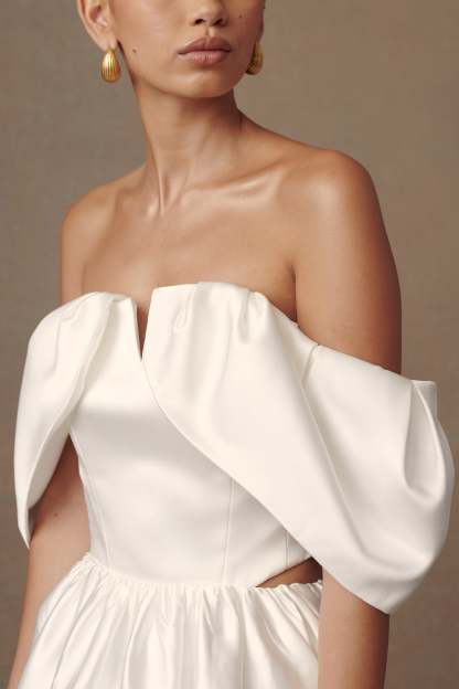 Portia Off Shoulder Satin Corset Top - White-My Chic Way.All Rights Reserved