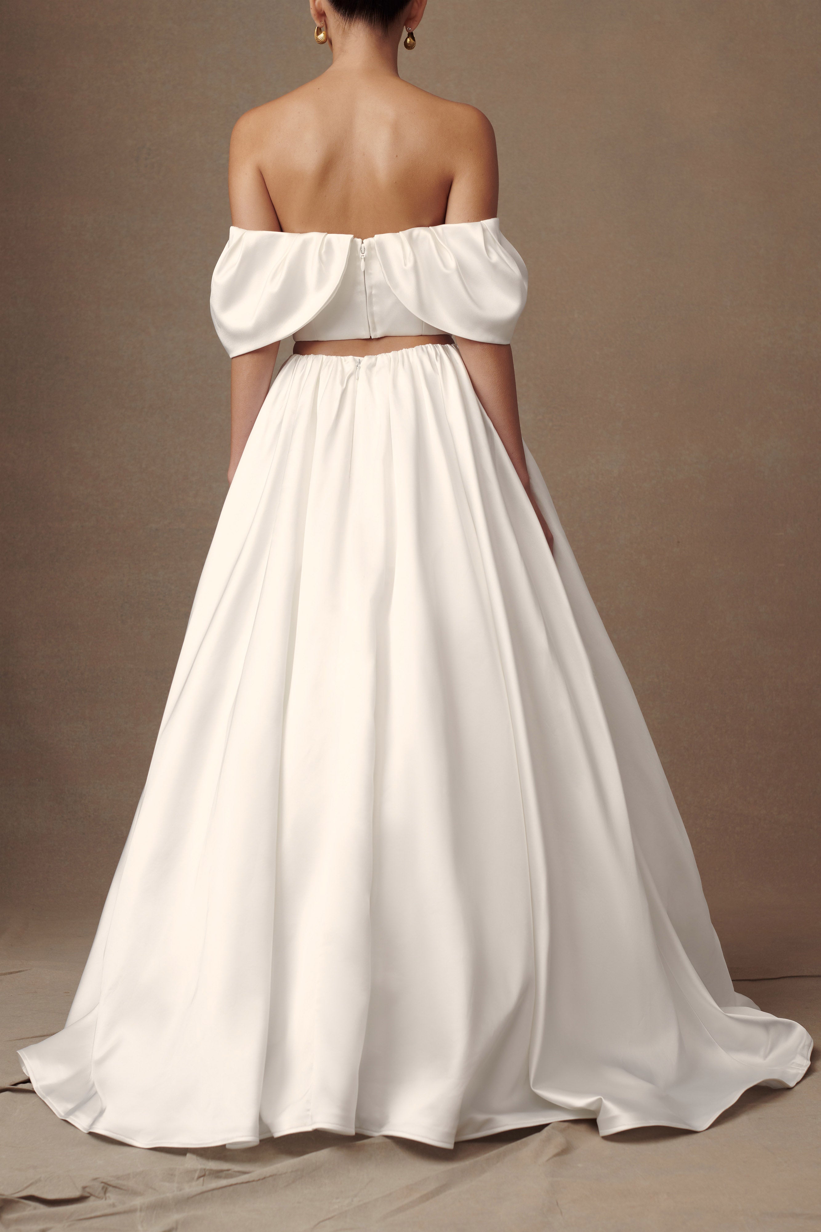 Portia Off Shoulder Satin Corset Top - White-My Chic Way.All Rights Reserved