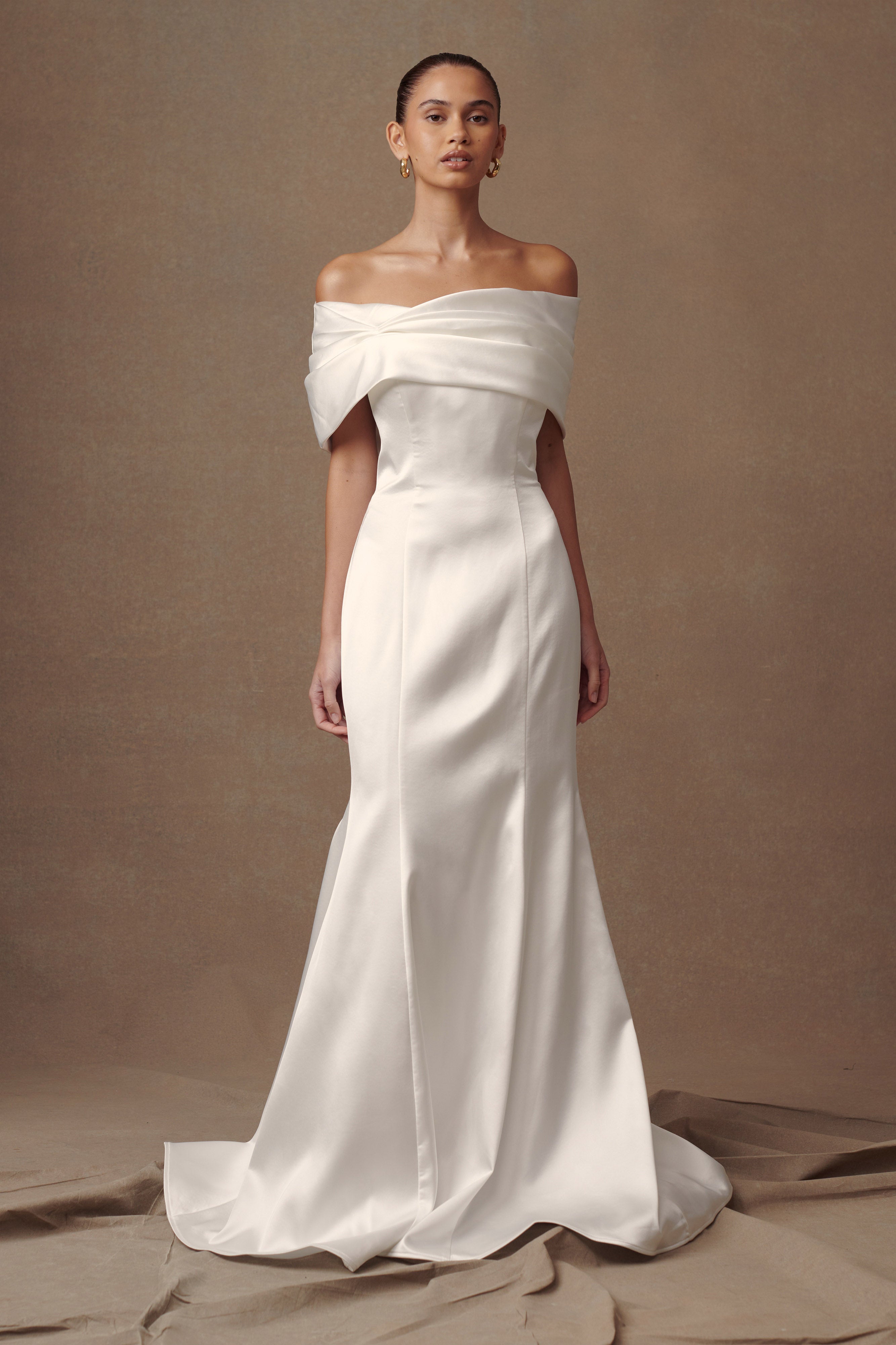 Saosire Satin Wedding Gown - White-My Chic Way.All Rights Reserved