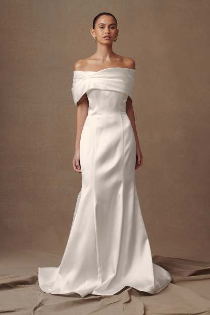 Saosire Satin Wedding Gown - White-My Chic Way.All Rights Reserved