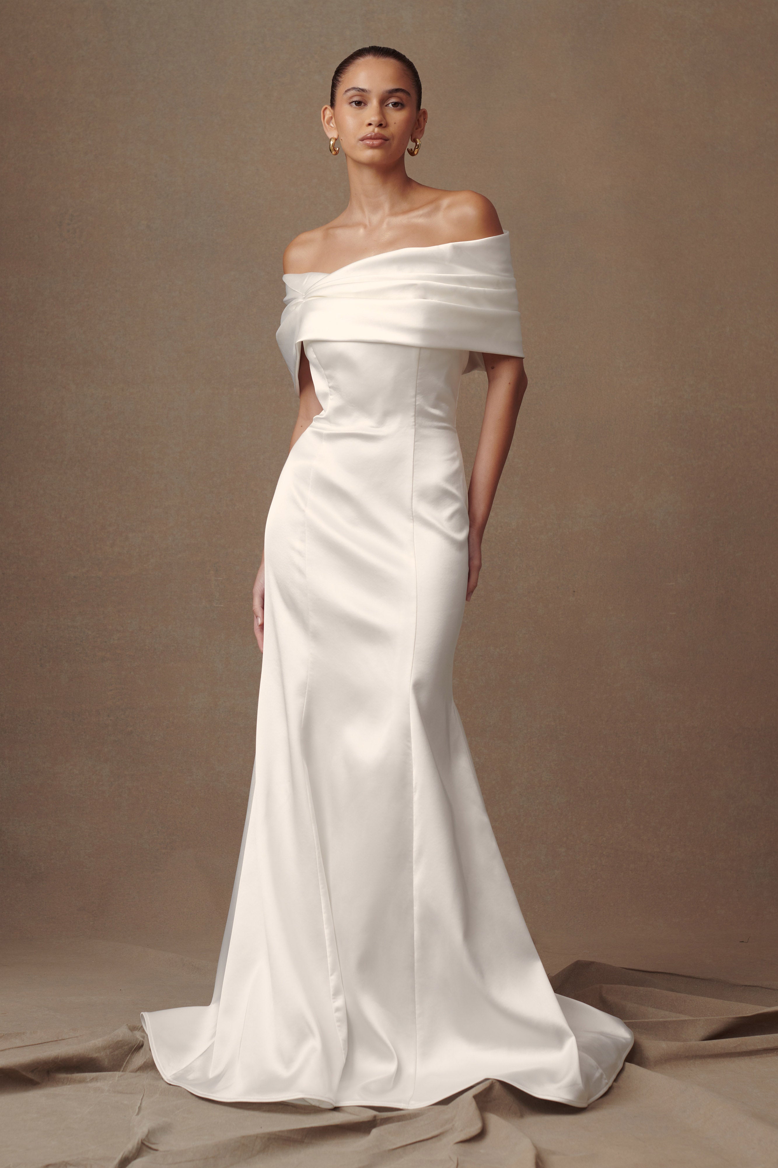 Saosire Satin Wedding Gown - White-My Chic Way.All Rights Reserved
