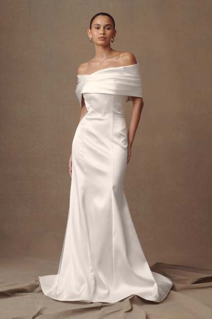 Saosire Satin Wedding Gown - White-My Chic Way.All Rights Reserved
