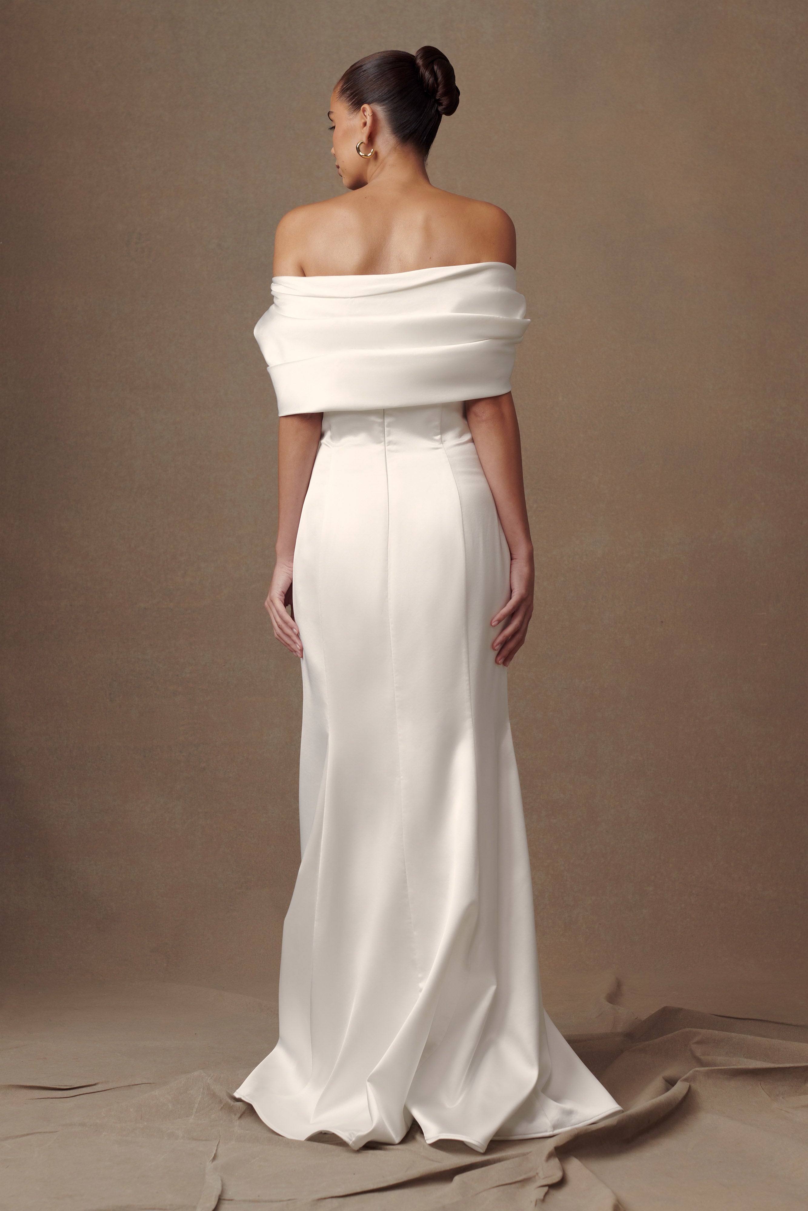 Saosire Satin Wedding Gown - White-My Chic Way.All Rights Reserved