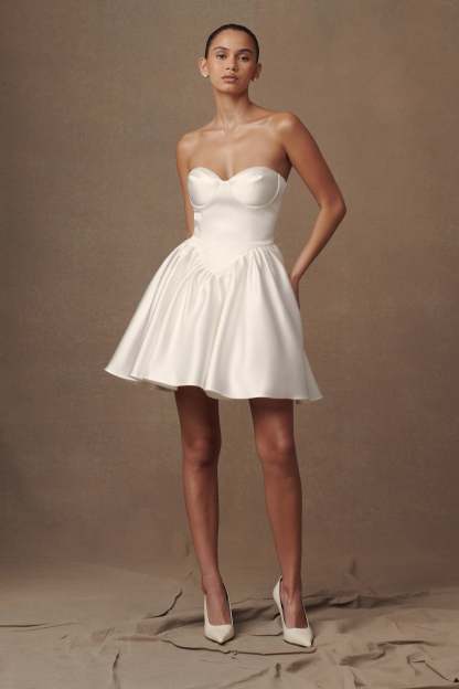 Hollie Structured Corset Mini Dress - White-My Chic Way.All Rights Reserved