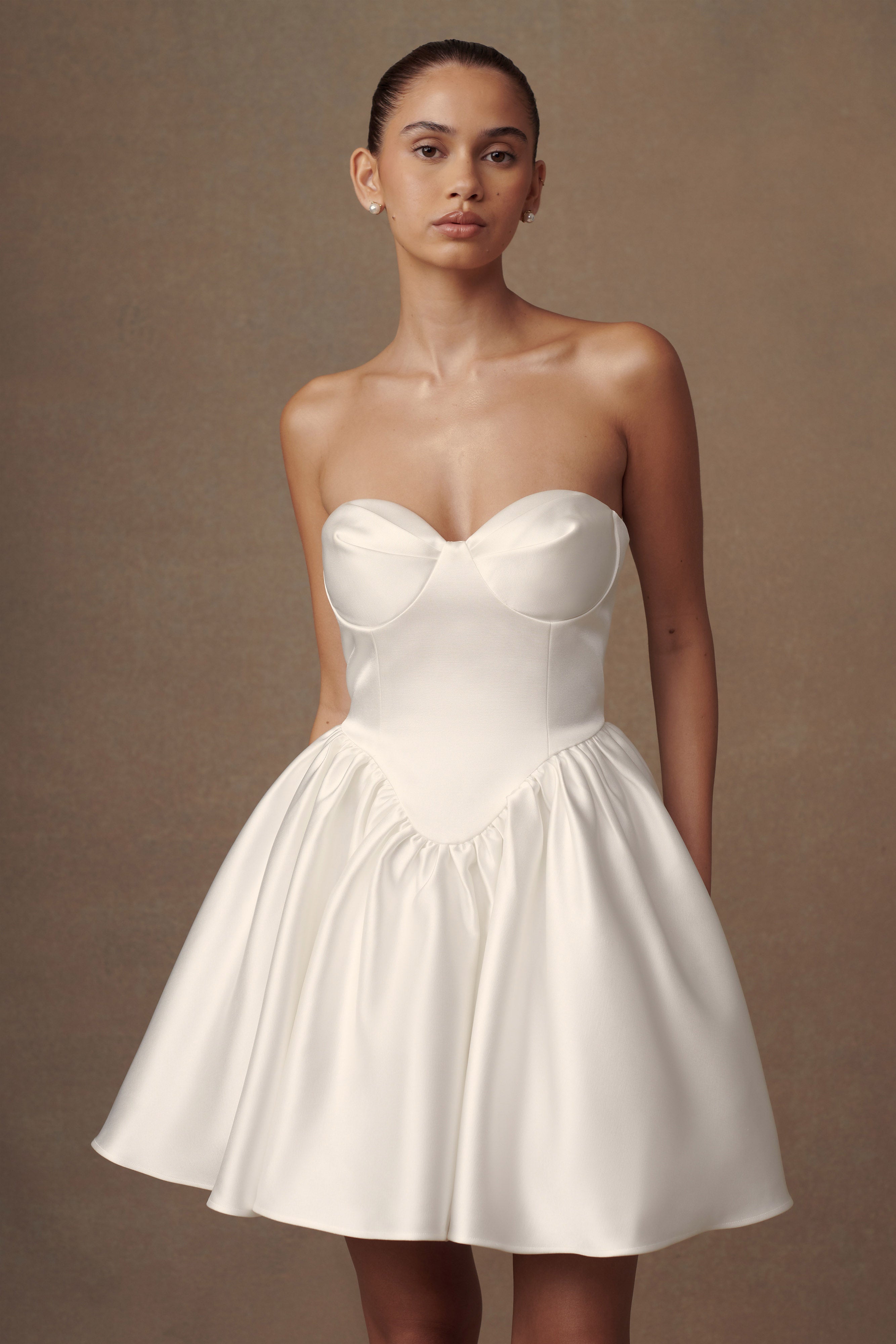 Hollie Structured Corset Mini Dress - White-My Chic Way.All Rights Reserved