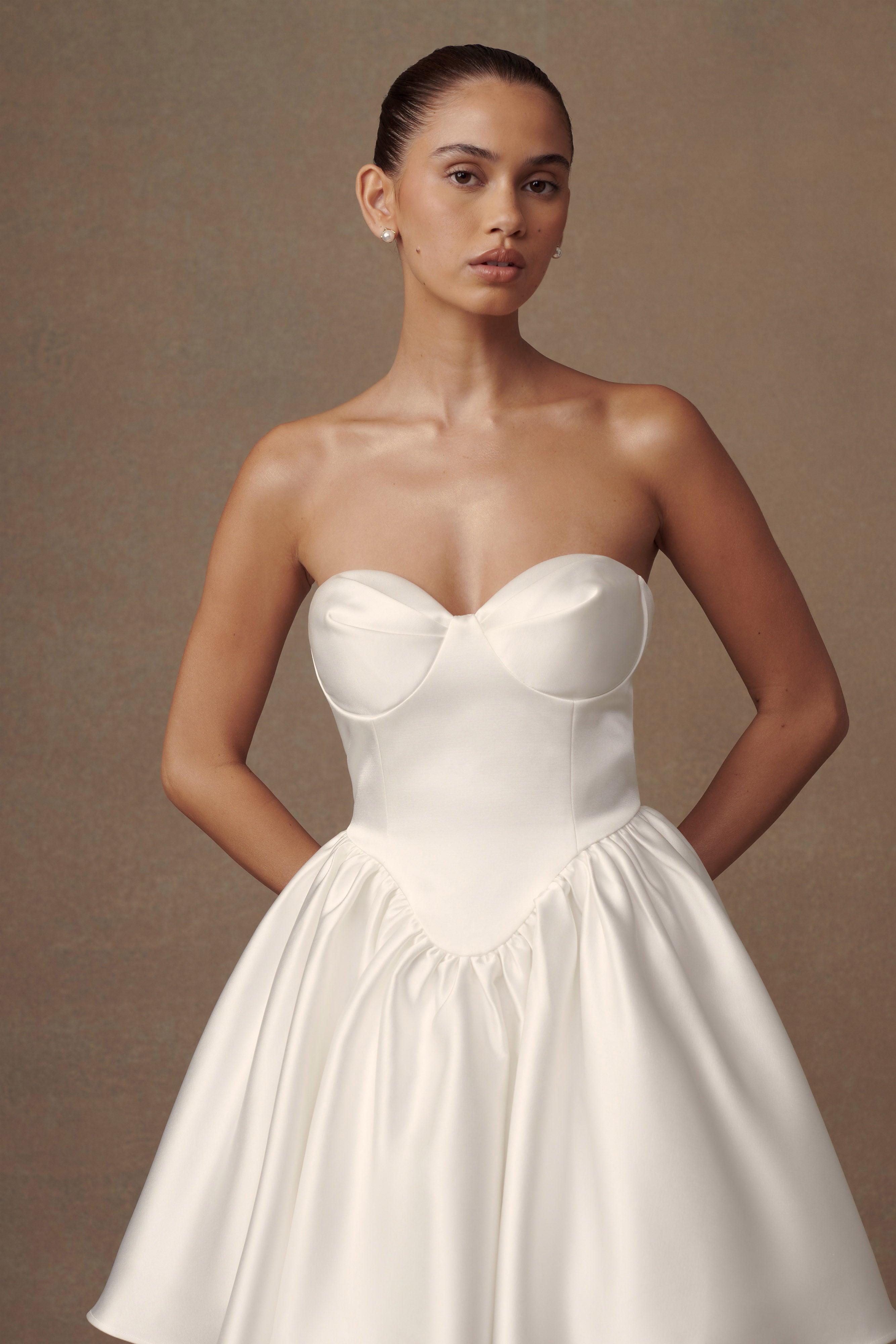 Hollie Structured Corset Mini Dress - White-My Chic Way.All Rights Reserved