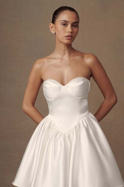 Hollie Structured Corset Mini Dress - White-My Chic Way.All Rights Reserved