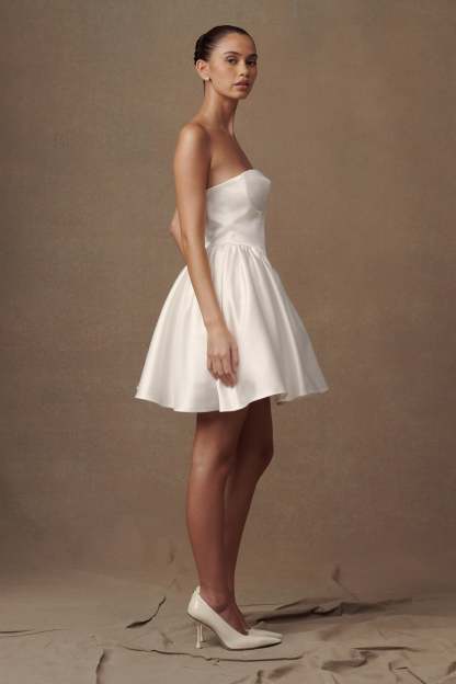 Hollie Structured Corset Mini Dress - White-My Chic Way.All Rights Reserved
