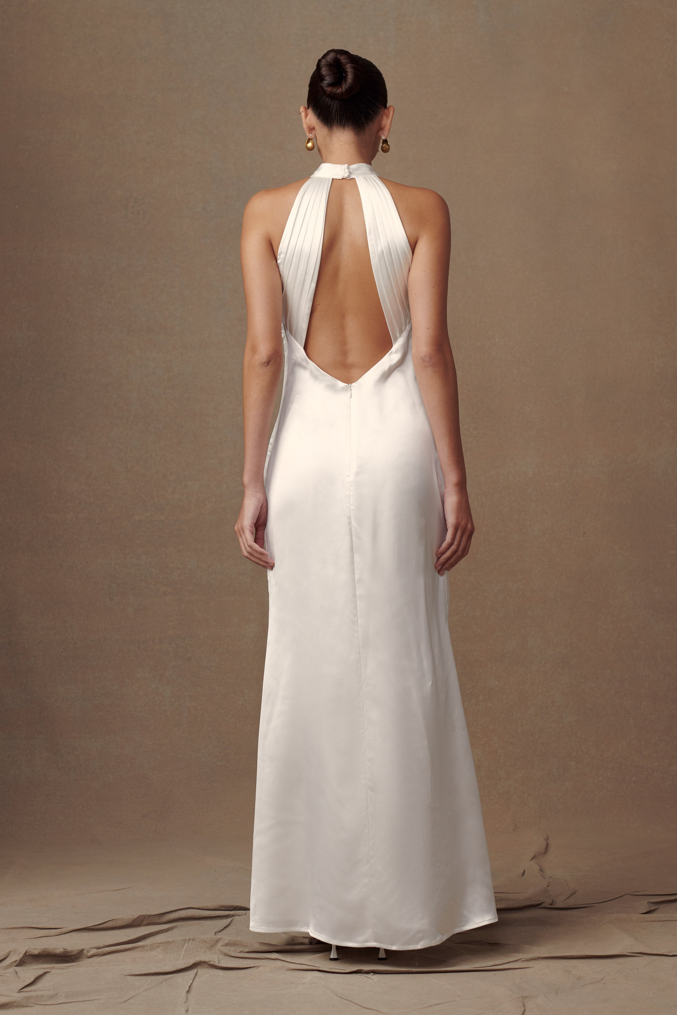 Dylan Rose Halter Maxi Dress - White-My Chic Way.All Rights Reserved