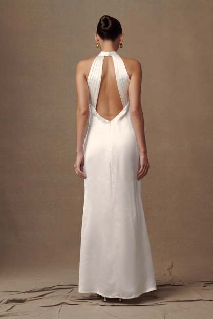 Dylan Rose Halter Maxi Dress - White-My Chic Way.All Rights Reserved