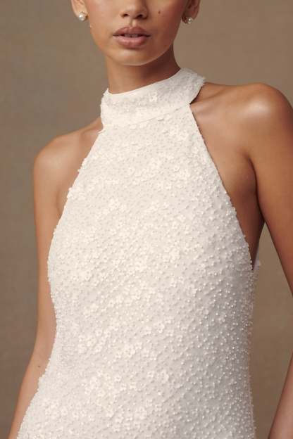 Emery Lace Halter Maxi Dress - White-My Chic Way.All Rights Reserved