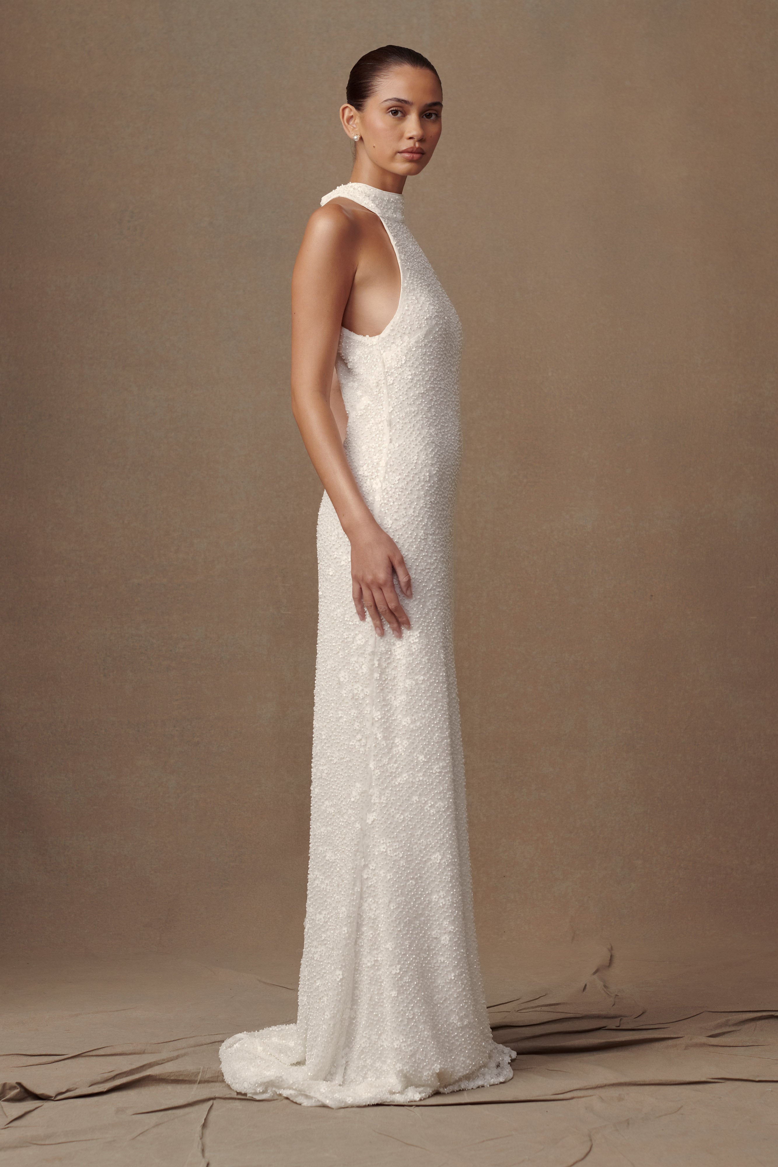 Emery Lace Halter Maxi Dress - White-My Chic Way.All Rights Reserved