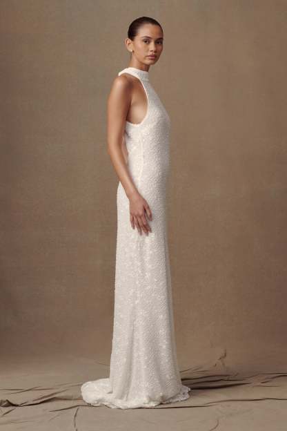 Emery Lace Halter Maxi Dress - White-My Chic Way.All Rights Reserved