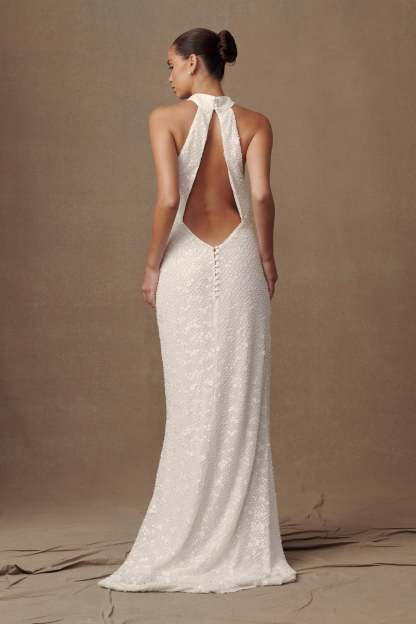 Emery Lace Halter Maxi Dress - White-My Chic Way.All Rights Reserved