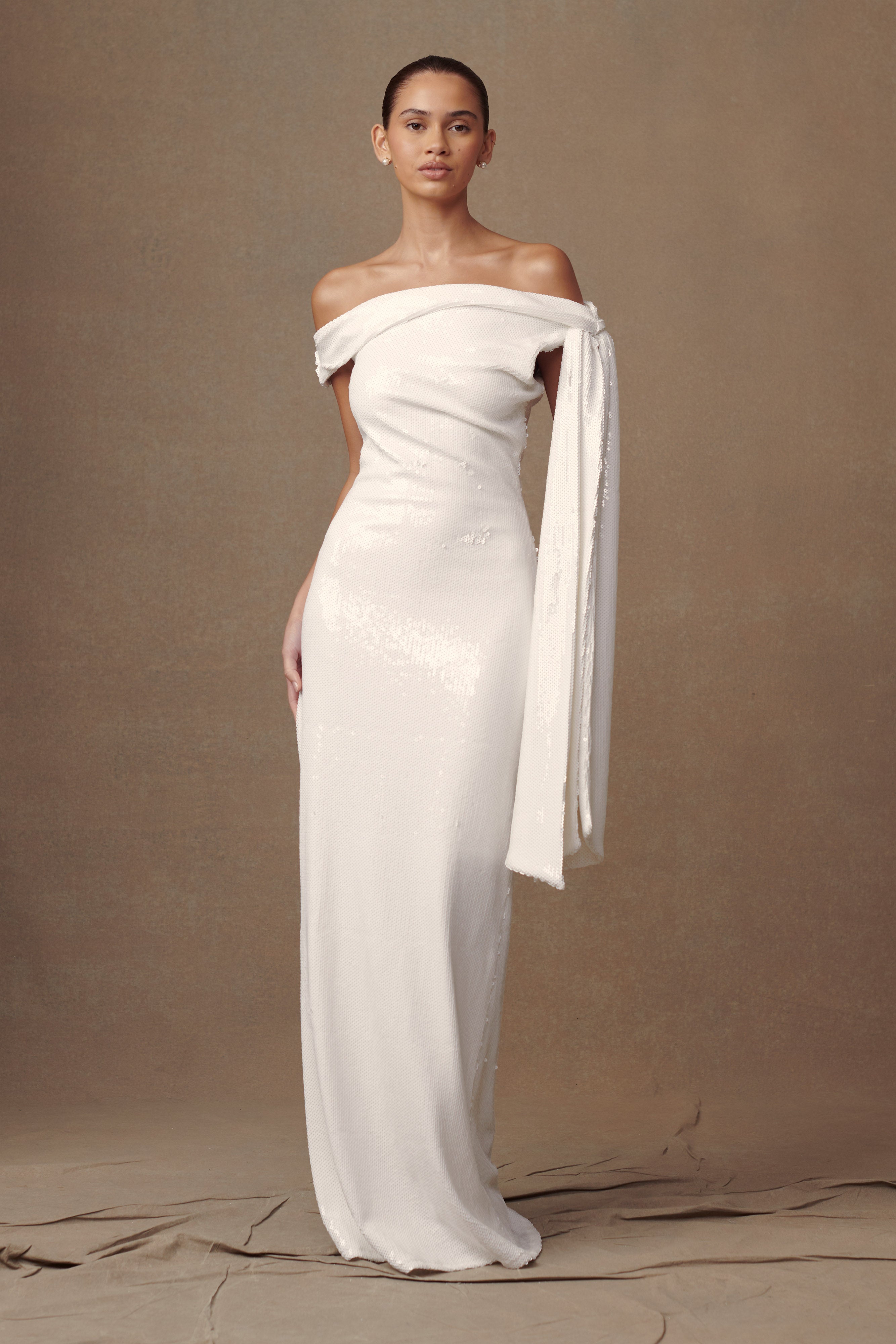 Catarina Sequin Maxi Dress - White-My Chic Way.All Rights Reserved