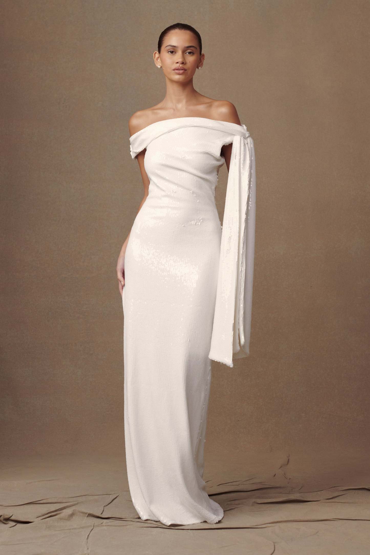 Catarina Sequin Maxi Dress - White-My Chic Way.All Rights Reserved