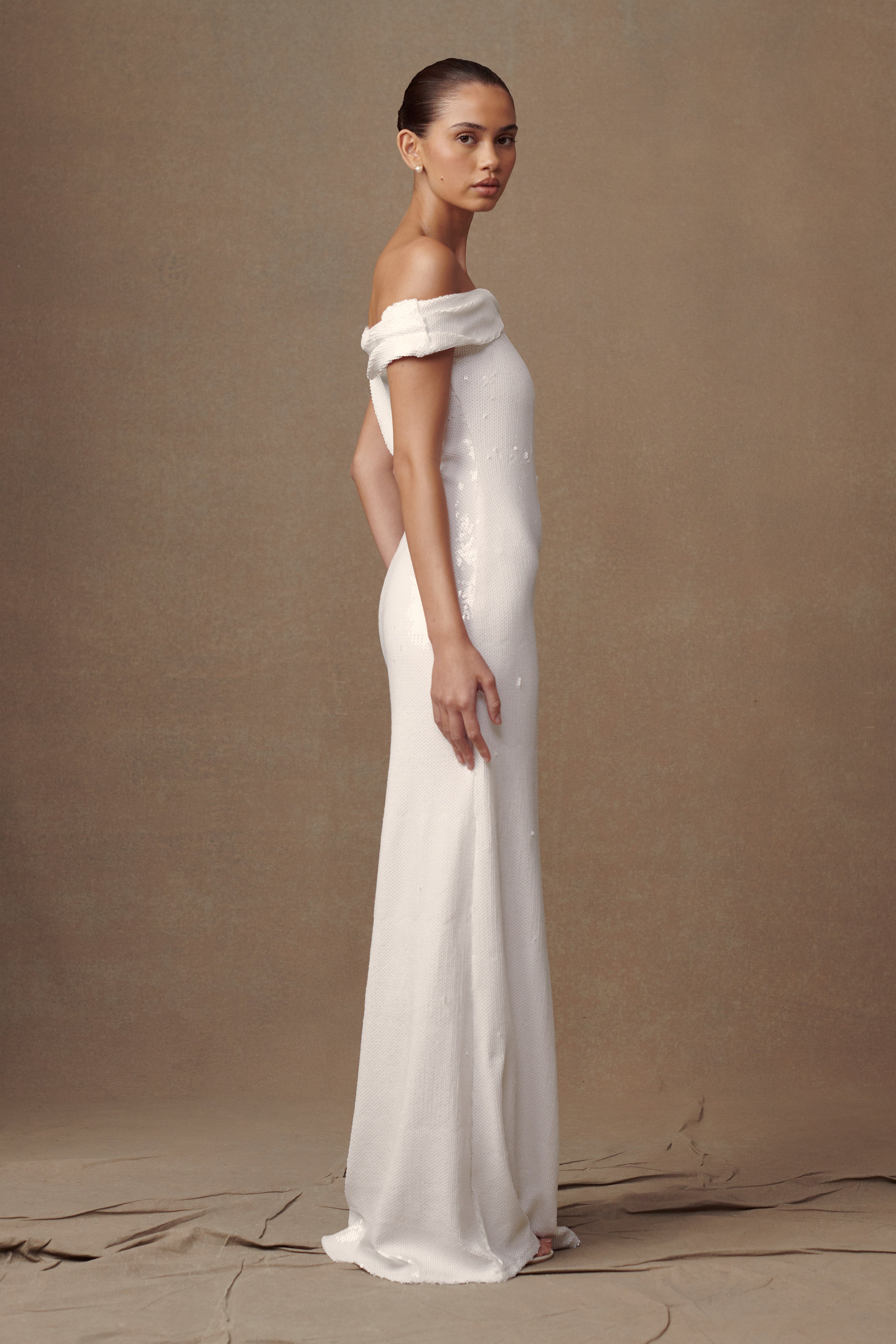 Catarina Sequin Maxi Dress - White-My Chic Way.All Rights Reserved