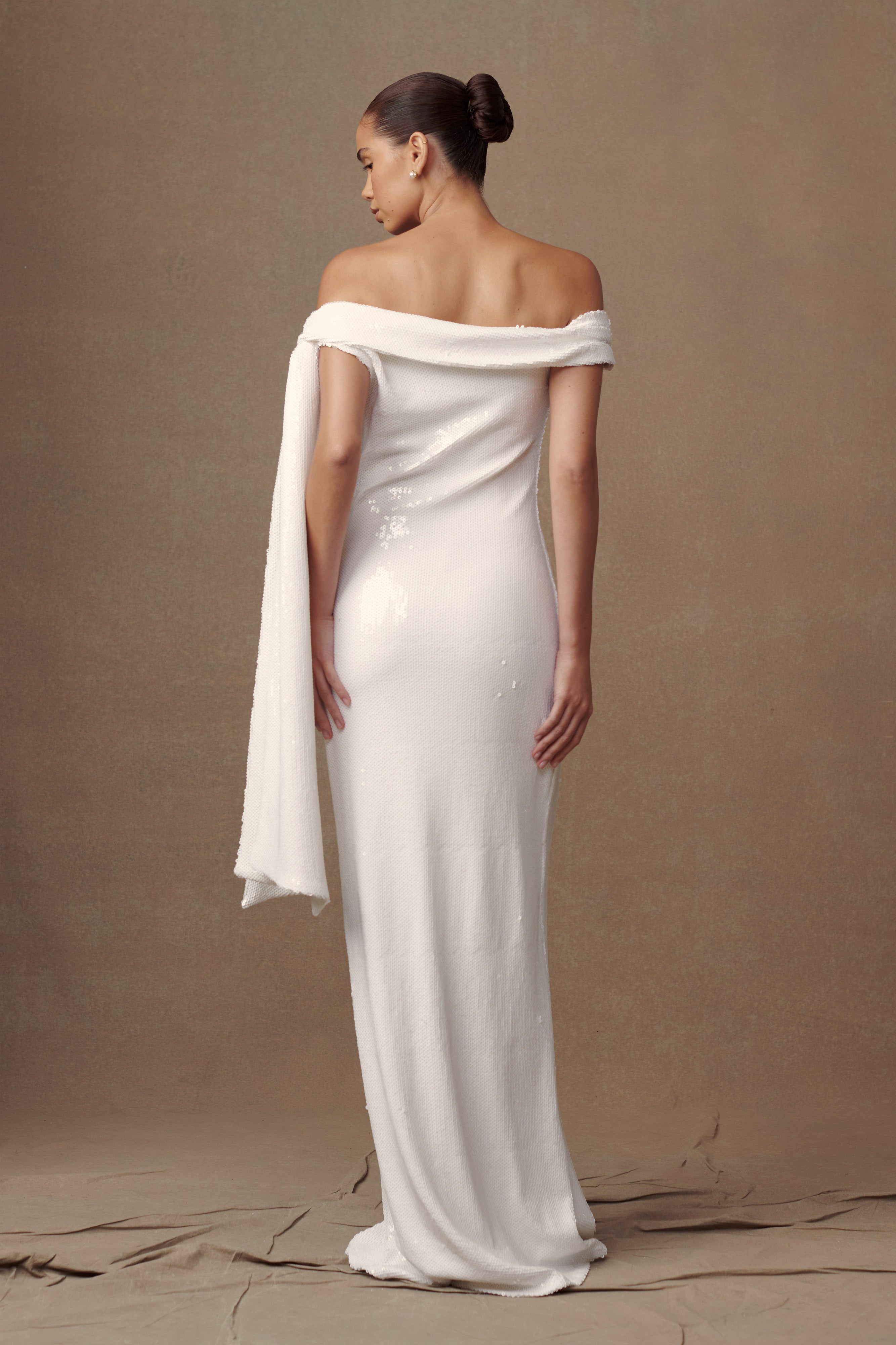 Catarina Sequin Maxi Dress - White-My Chic Way.All Rights Reserved
