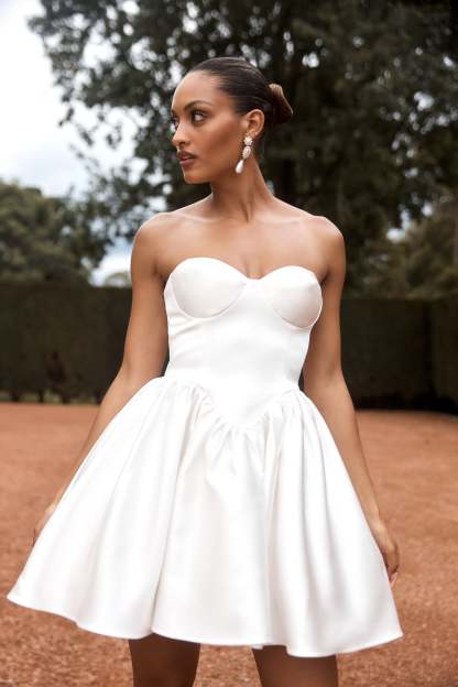 Hollie Structured Corset Mini Dress - White-My Chic Way.All Rights Reserved