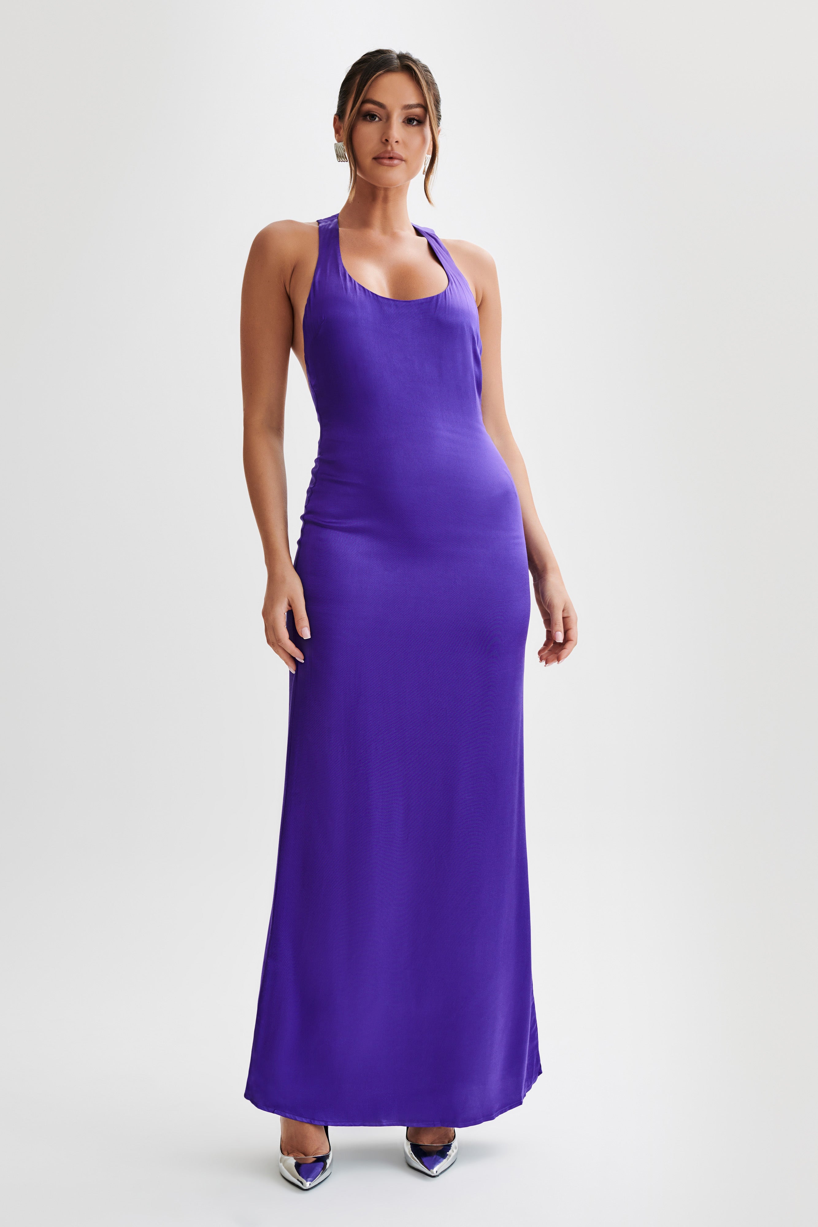 Jacquelyn Racerback Maxi Dress - Deep Purple-My Chic Way.All Rights Reserved