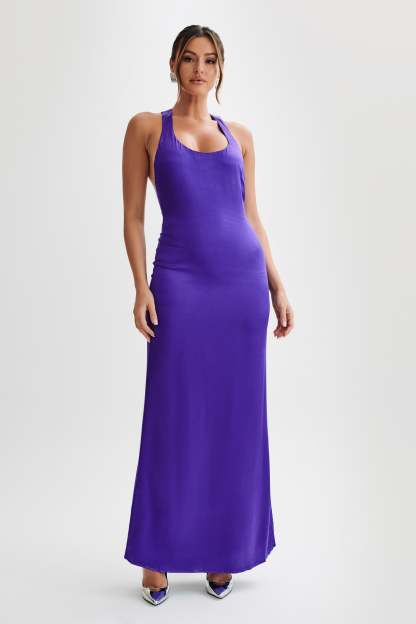 Jacquelyn Racerback Maxi Dress - Deep Purple-My Chic Way.All Rights Reserved
