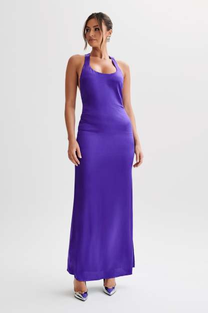 Jacquelyn Racerback Maxi Dress - Deep Purple-My Chic Way.All Rights Reserved