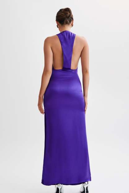Jacquelyn Racerback Maxi Dress - Deep Purple-My Chic Way.All Rights Reserved