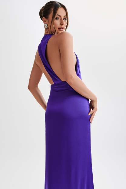 Jacquelyn Racerback Maxi Dress - Deep Purple-My Chic Way.All Rights Reserved