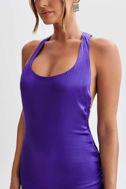 Jacquelyn Racerback Maxi Dress - Deep Purple-My Chic Way.All Rights Reserved