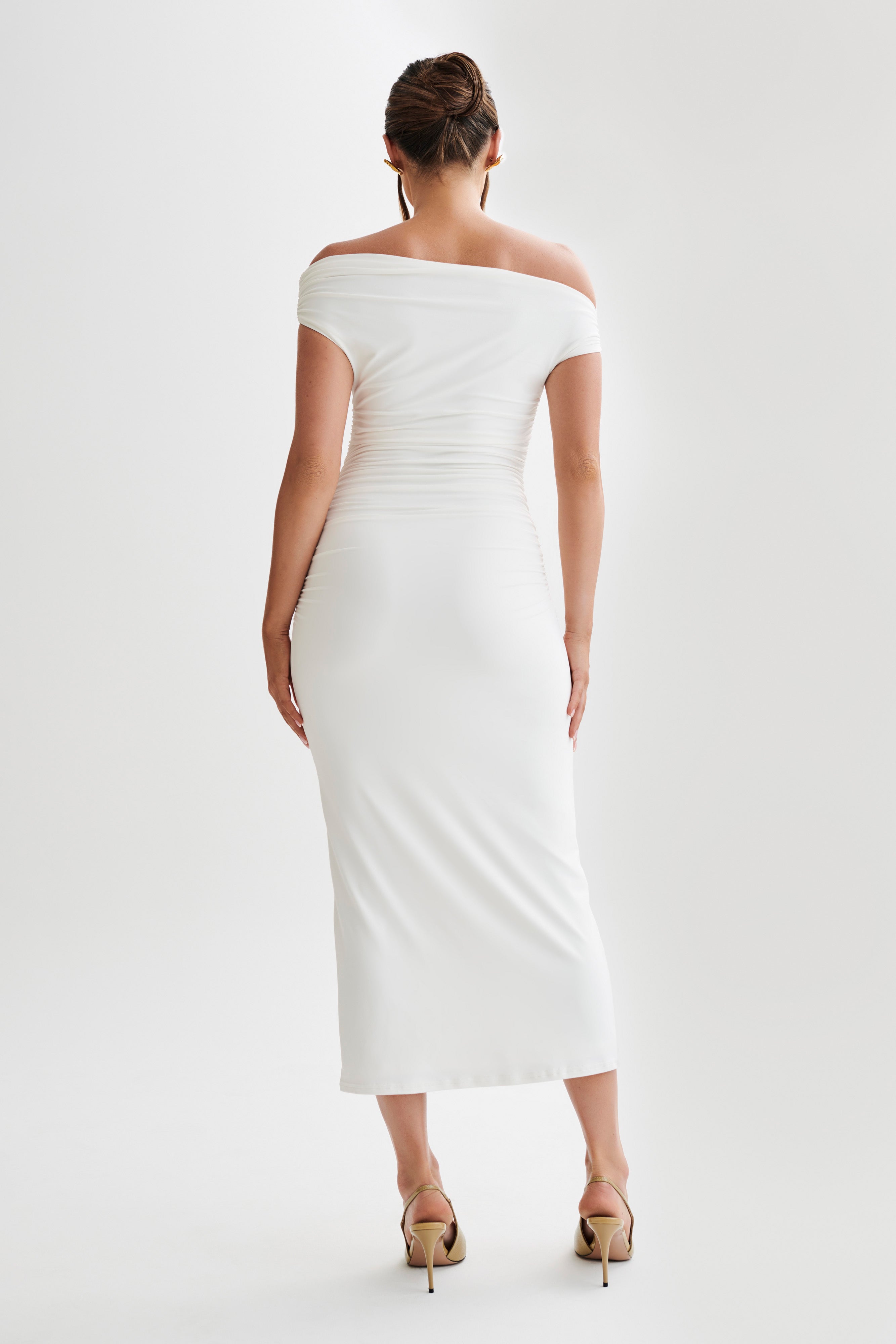 Alayna Recycled Nylon Midi Dress - White-My Chic Way.All Rights Reserved