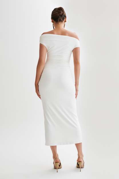 Alayna Recycled Nylon Midi Dress - White-My Chic Way.All Rights Reserved