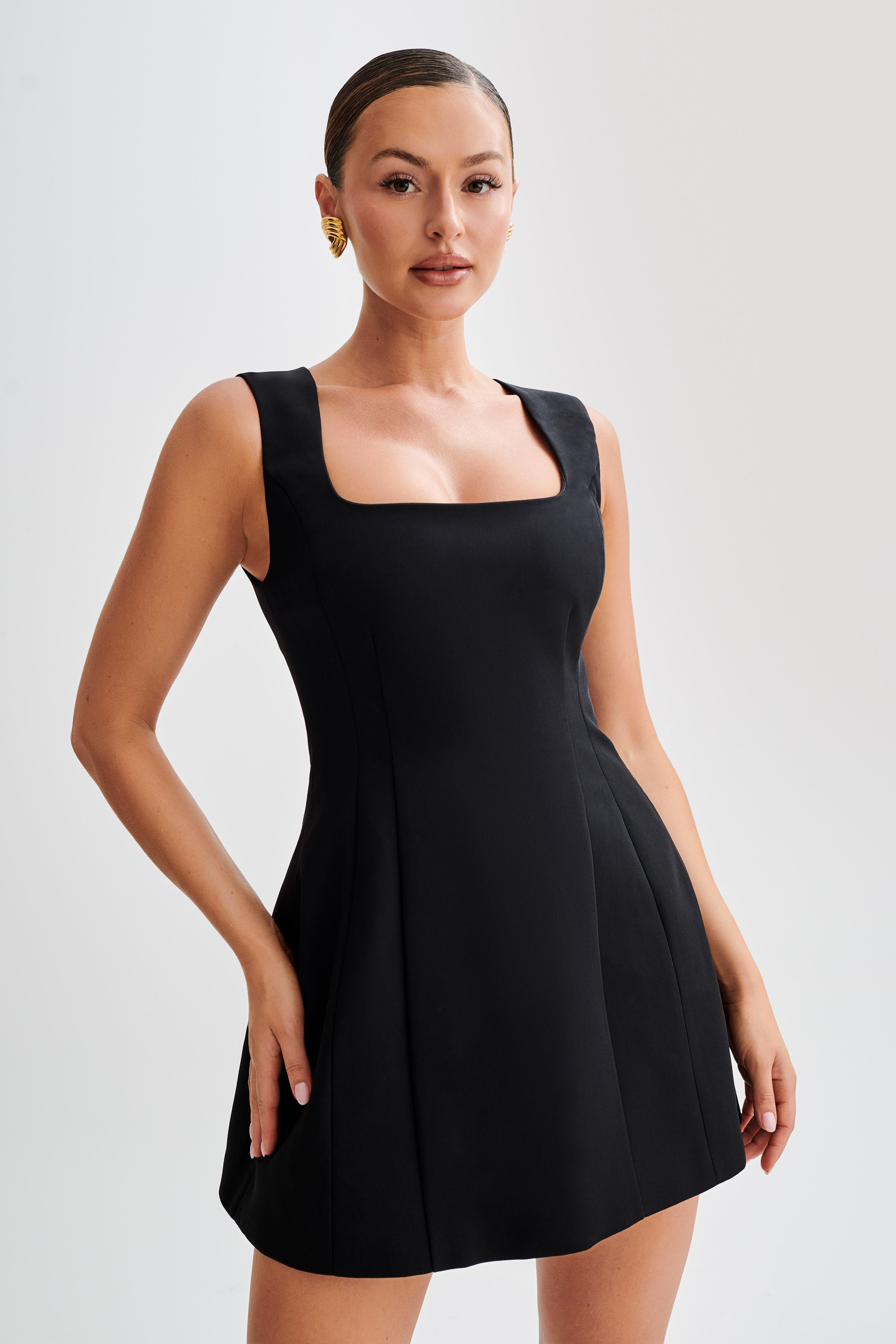 Lysandre Crepe Mini Dress - Black-My Chic Way.All Rights Reserved