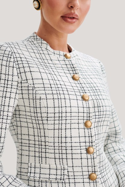 Priscilla Tweed Jacket - White-My Chic Way.All Rights Reserved