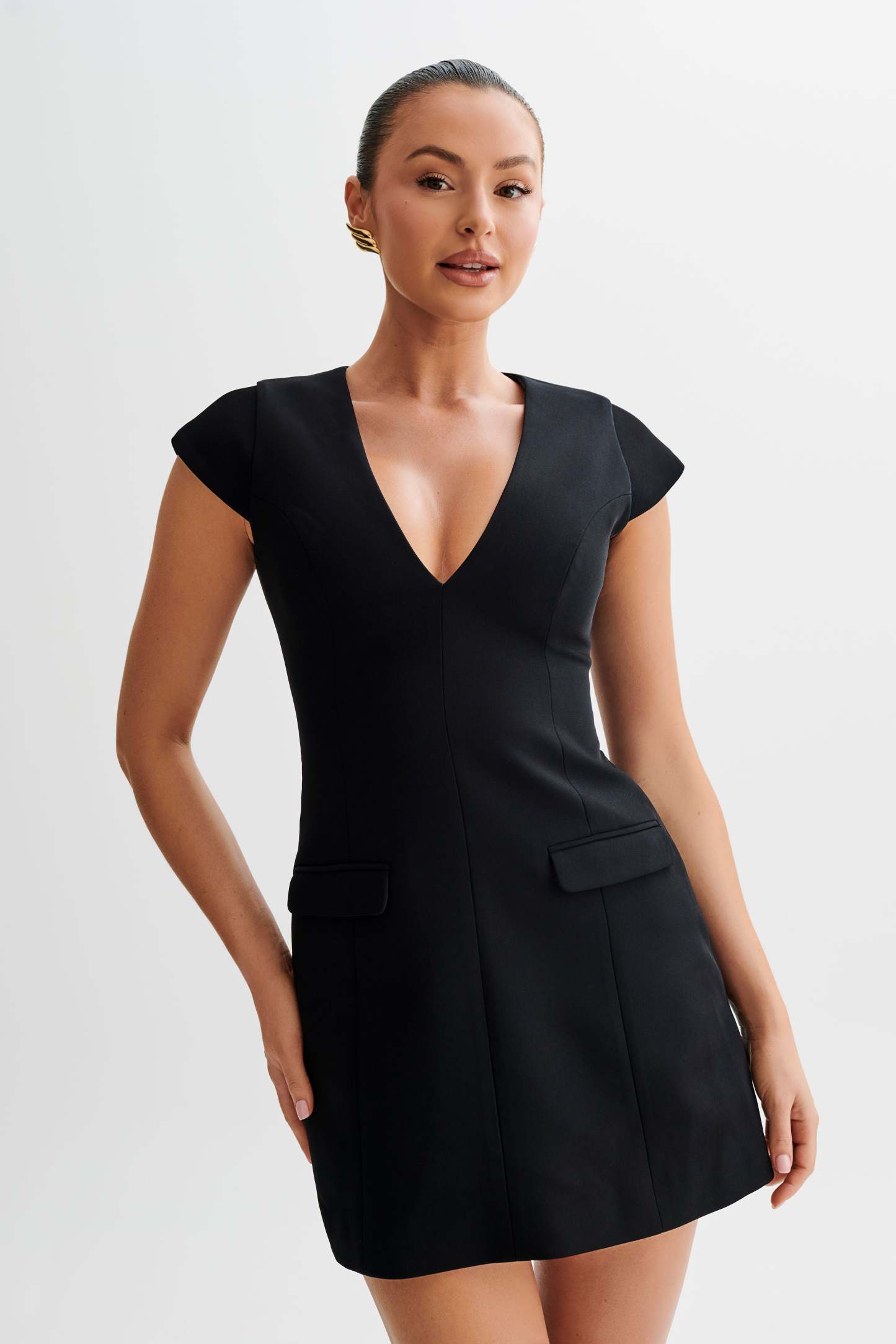 Kiernan Sleeveless Blazer Dress - Black-My Chic Way.All Rights Reserved