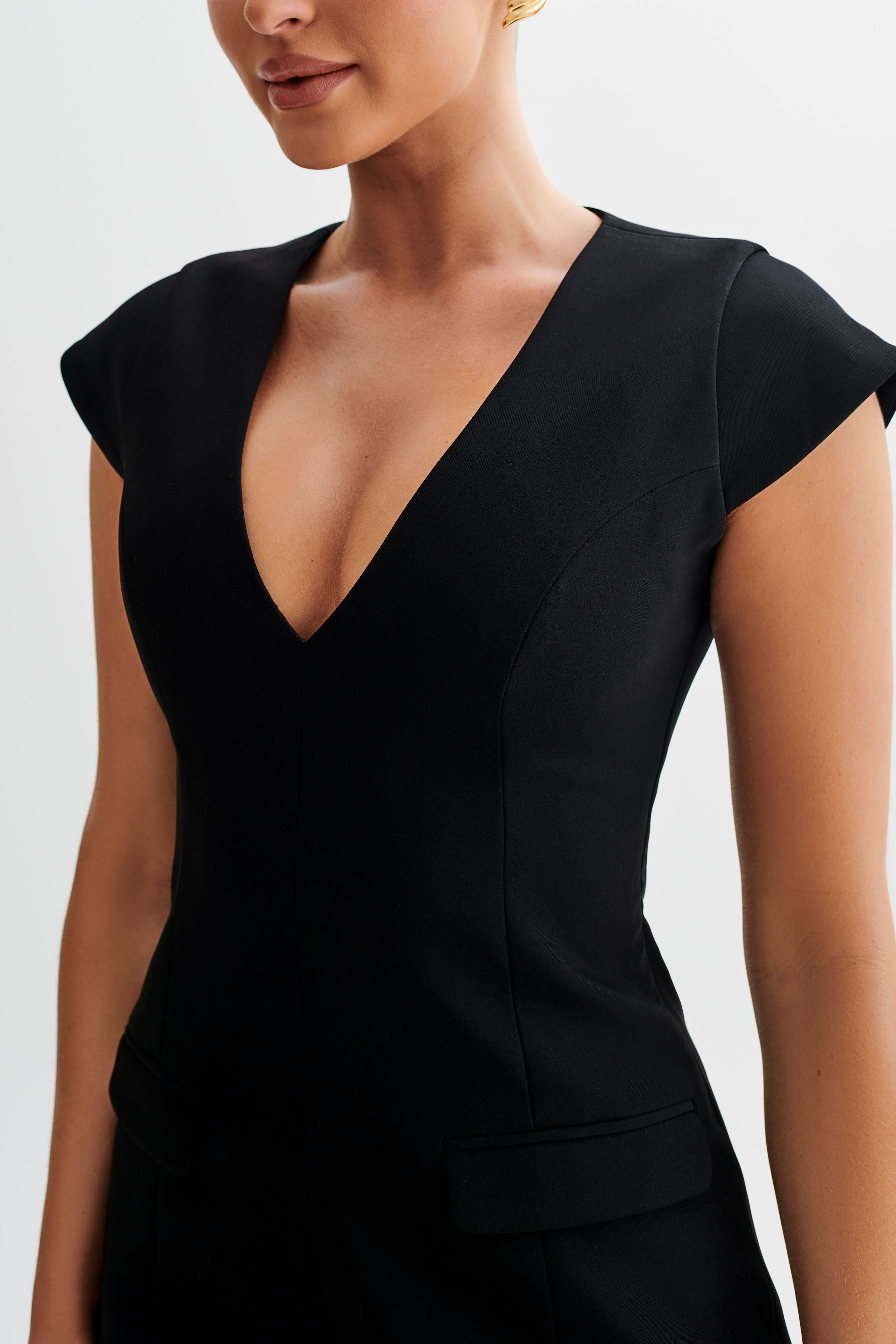 Kiernan Sleeveless Blazer Dress - Black-My Chic Way.All Rights Reserved