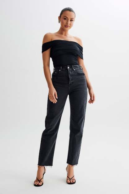 Lourdes Slinky Off Shoulder Top - Black-My Chic Way.All Rights Reserved