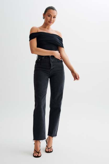 Lourdes Slinky Off Shoulder Top - Black-My Chic Way.All Rights Reserved
