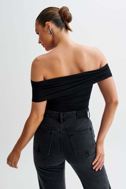 Lourdes Slinky Off Shoulder Top - Black-My Chic Way.All Rights Reserved