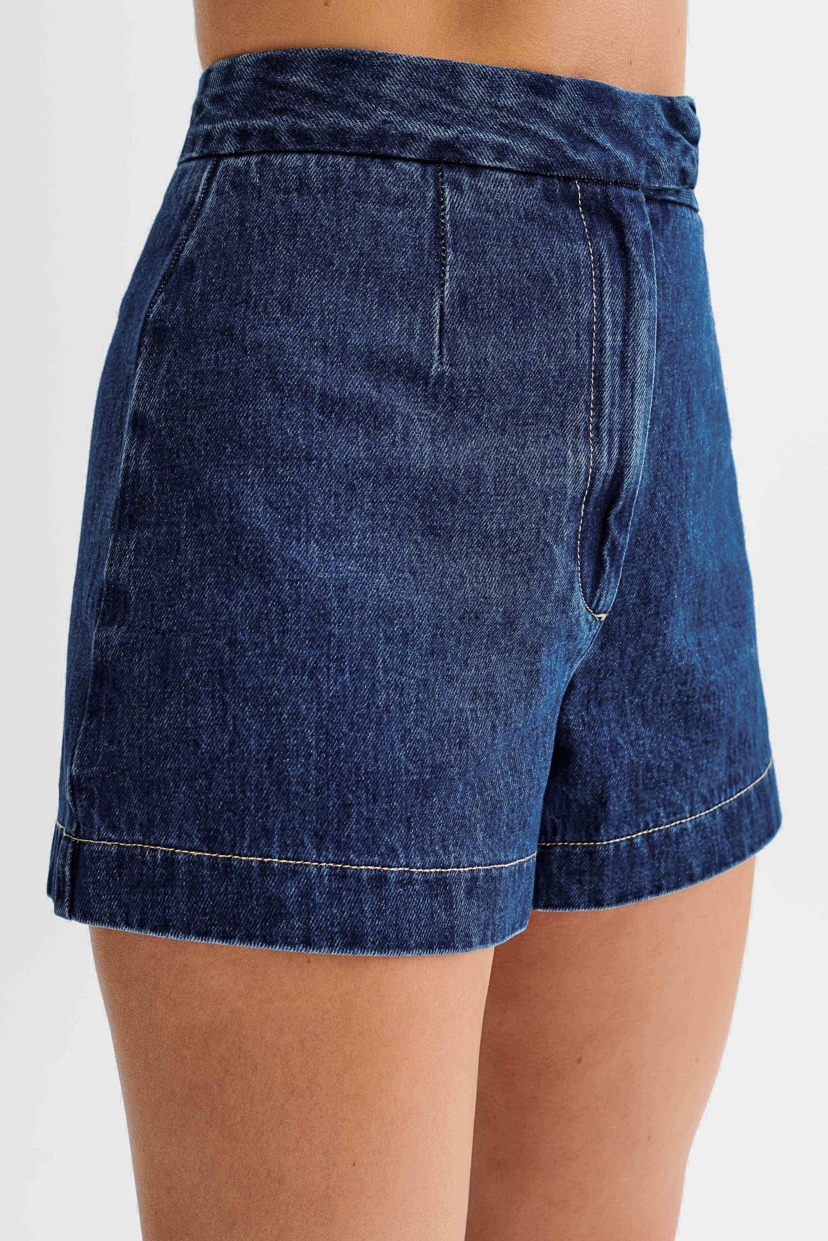 Abel Denim Shorts - Dark Blue-My Chic Way.All Rights Reserved