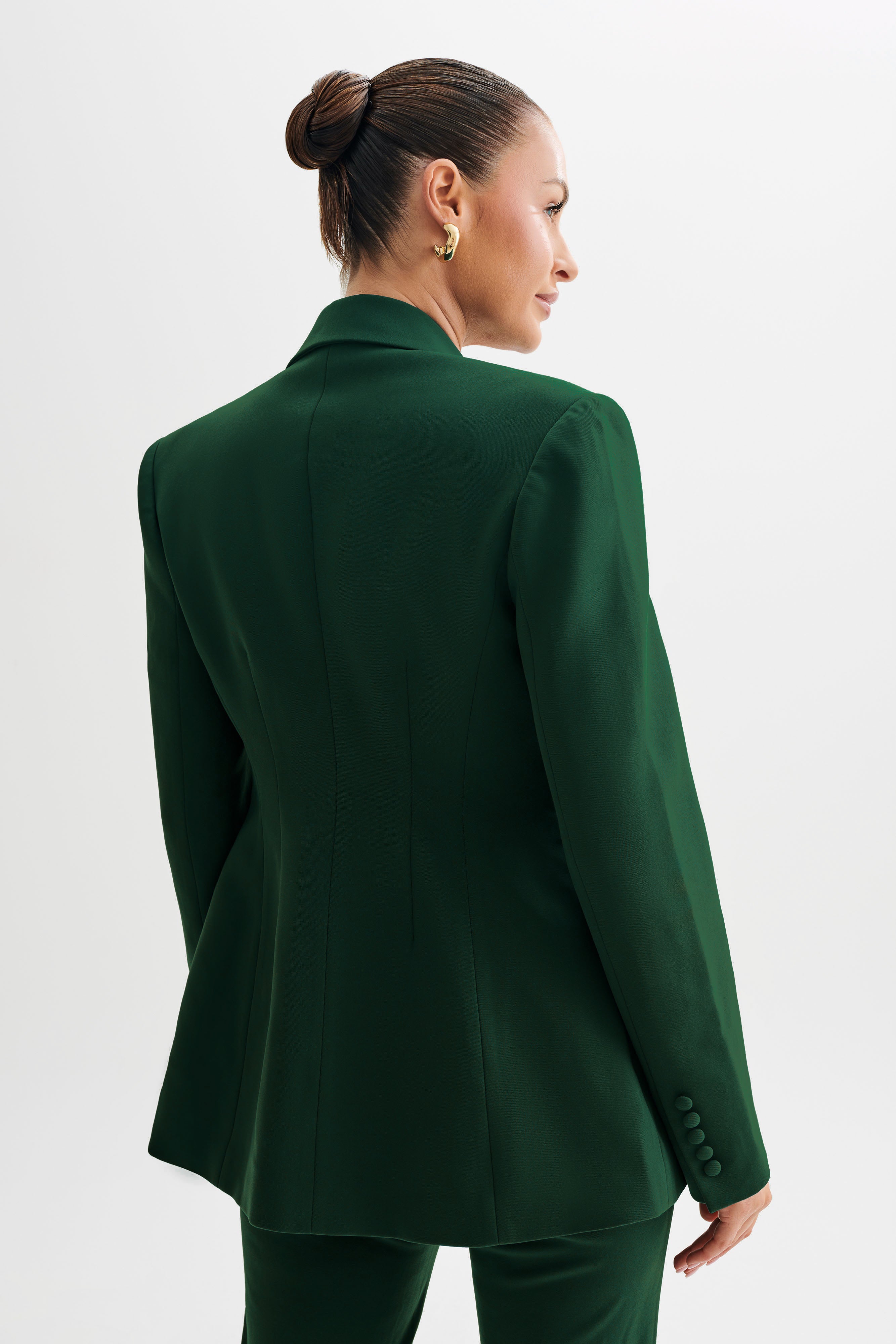Greer Hourglass Suiting Blazer - Forest Green-My Chic Way.All Rights Reserved