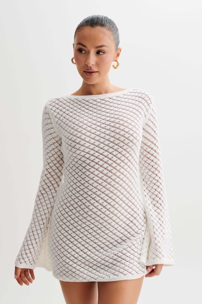 Galilea Knit Mini Dress - Ivory-My Chic Way.All Rights Reserved