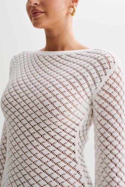 Galilea Knit Mini Dress - Ivory-My Chic Way.All Rights Reserved